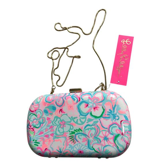Lilly Pulitzer Handbags - Lilly Pulitzer Lidia Minaudière Clutch Love Bug Print NEW NWT $128